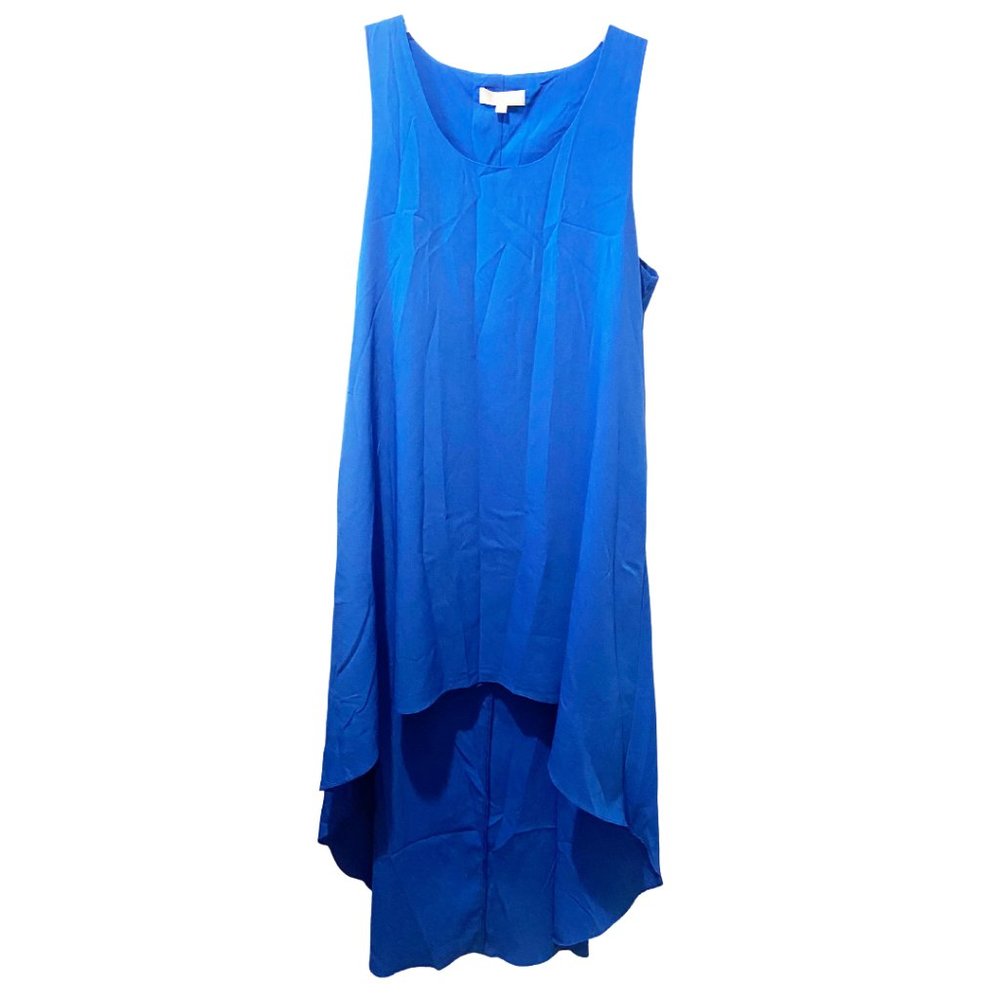 MM Couture cobalt blue sleeveless hi low asymmetrical dress sz L